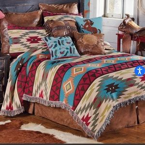 King Western bedding measures 106"W x 90"L
